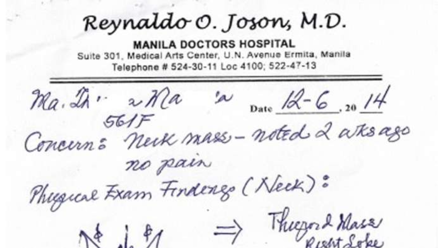 Doctor's Clinical Note